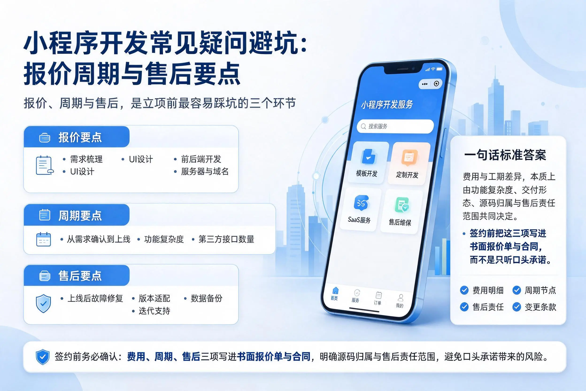 定西小程序开发常见疑问避坑：报价周期与售后要点