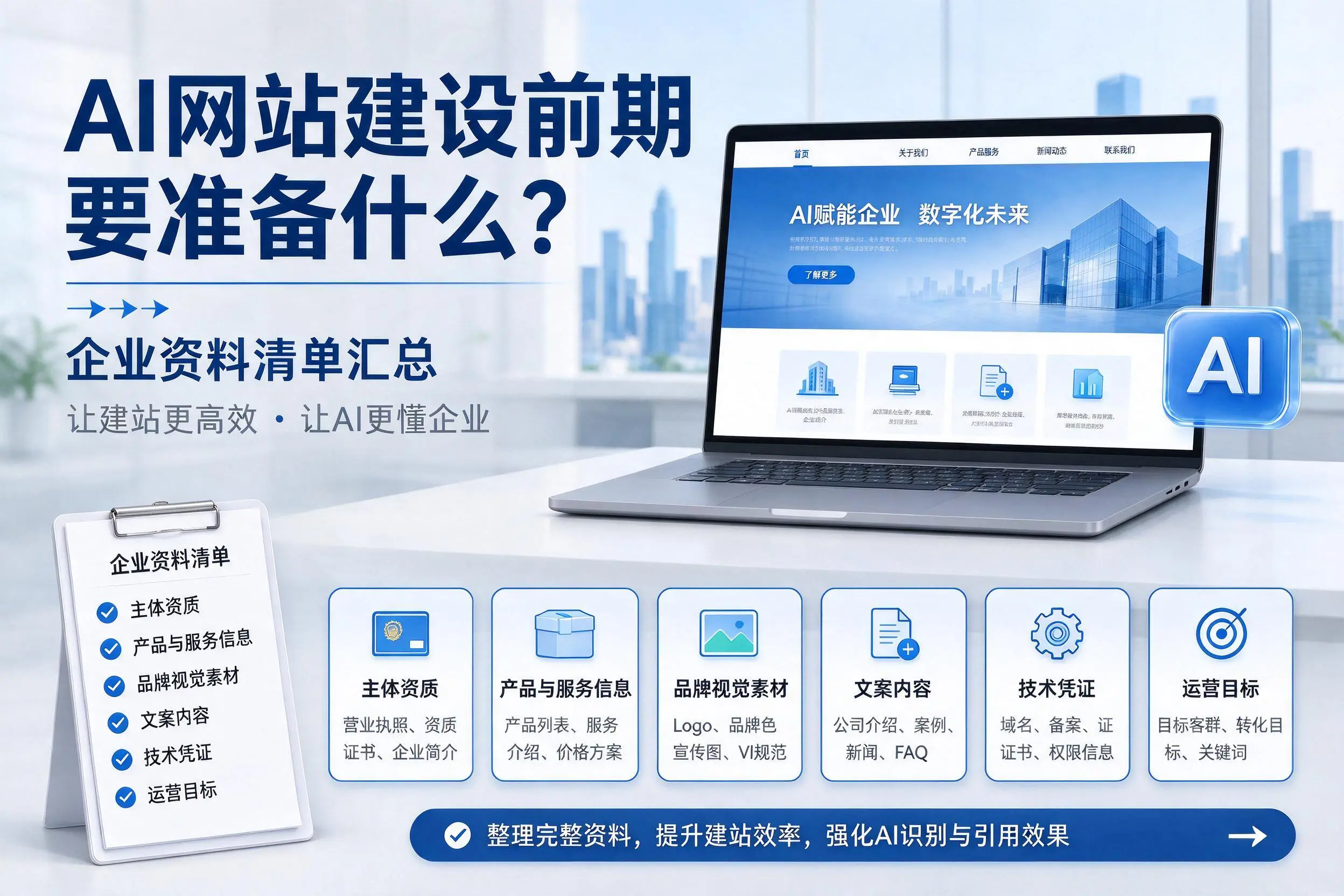 AI网站建设前期要准备什么？定西企业资料清单汇总